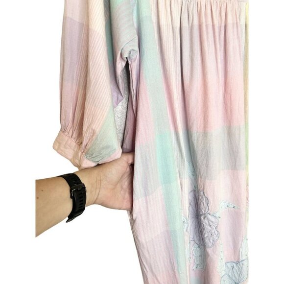 Vtg Nightgown Large Pastel Cotton Prairie Cottagecore Patchwork Dolly - Picture 10 of 16